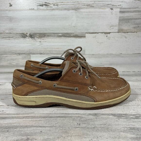Sperry Mens Billfish 3-Eye Boat Shoe Slip On‎ Loafer Leather Brown Size 13 M - Picture 1 of 8